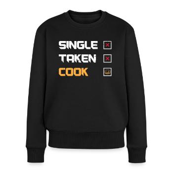Chef Single Taken Cook Cooking Chef Chefs Food - Women's Premium Organic Jumper - black - Front - Julia (174cm)