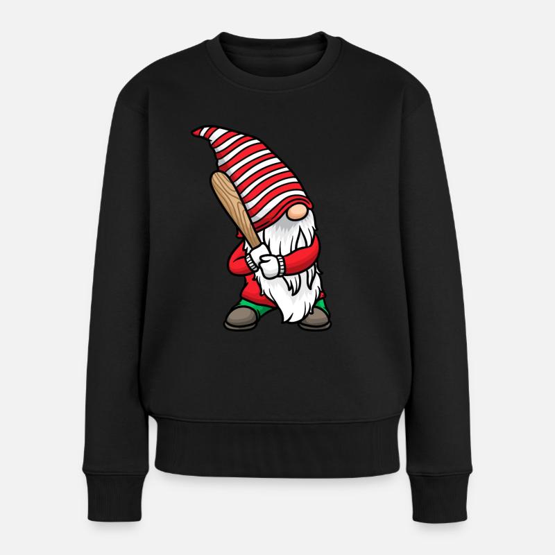 Weihnachtswichtel Weihnachten Baseball - Frauen Premium Bio Pullover - Schwarz
