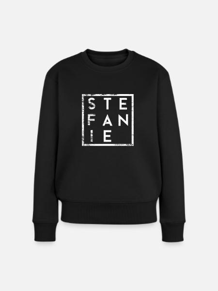 Stefanie Minimalismus - Frauen Premium Bio Pullover - Schwarz