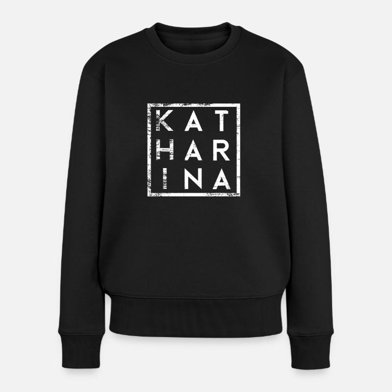 Katharina Minimalismus - Frauen Premium Bio Pullover - Schwarz