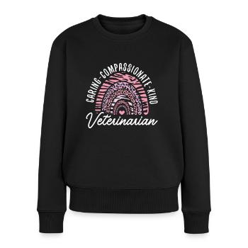 Technicien vétérinaire compatissant pour animaux de compagnie - Pull Premium bio Femme - noir - Devant - Julia (174cm)