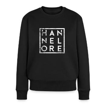 Hannelore Minimalismus - Frauen Premium Bio Pullover - Schwarz - Vorne - Julia (174cm)