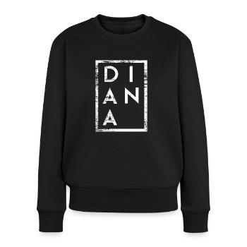 Diana Minimalismus - Frauen Premium Bio Pullover - Schwarz - Vorne - Julia (174cm)