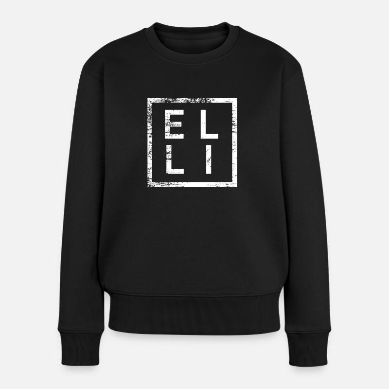 Elli Minimalismus - Frauen Premium Bio Pullover - Schwarz