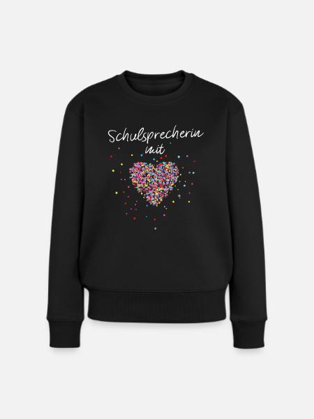 Schulsprecherin mit Herz Schule Klassensprecher - Frauen Premium Bio Pullover - Schwarz