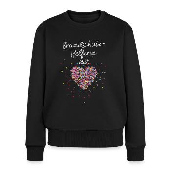 Brandschutzhelferin mit Herz Brandschutz Arbeit - Frauen Premium Bio Pullover - Schwarz - Vorne - Julia (174cm)