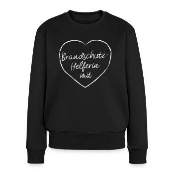 Brandschutzhelferin mit Herz Brandschutz Schulung - Frauen Premium Bio Pullover - Schwarz - Vorne - Julia (174cm)