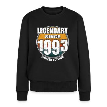 30e anniversaire né en 1993 Légendaire depuis 1993 - Pull Premium bio Femme - noir - Devant - Julia (174cm)