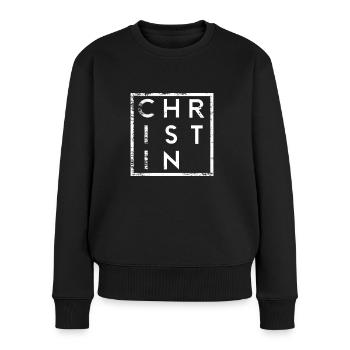 Christin Minimalisme - Pull Premium bio Femme - noir - Devant - Julia (174cm)
