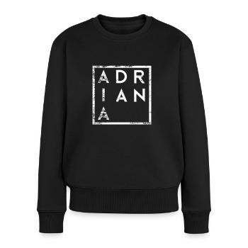 Adriana Minimalisme - Pull Premium bio Femme - noir - Devant - Julia (174cm)