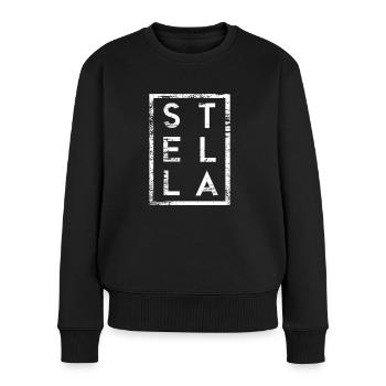 Stella Minimalismus - Frauen Premium Bio Pullover - Schwarz - Vorne - Julia (174cm)