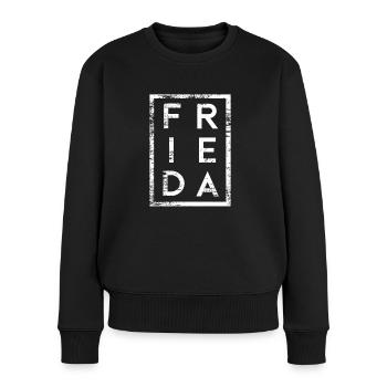 Frieda Minimalisme - Pull Premium bio Femme - noir - Devant - Julia (174cm)