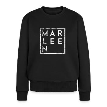 Marleen Minimalismus - Frauen Premium Bio Pullover - Schwarz - Vorne - Julia (174cm)