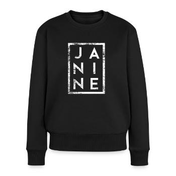 Janine Minimalism - Women's Premium Organic Jumper - black - Front - Julia (174cm)