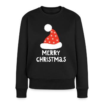 Merry Christmas Lustiges Weihnachtsshirt - Frauen Premium Bio Pullover - Schwarz - Vorne - Julia (174cm)