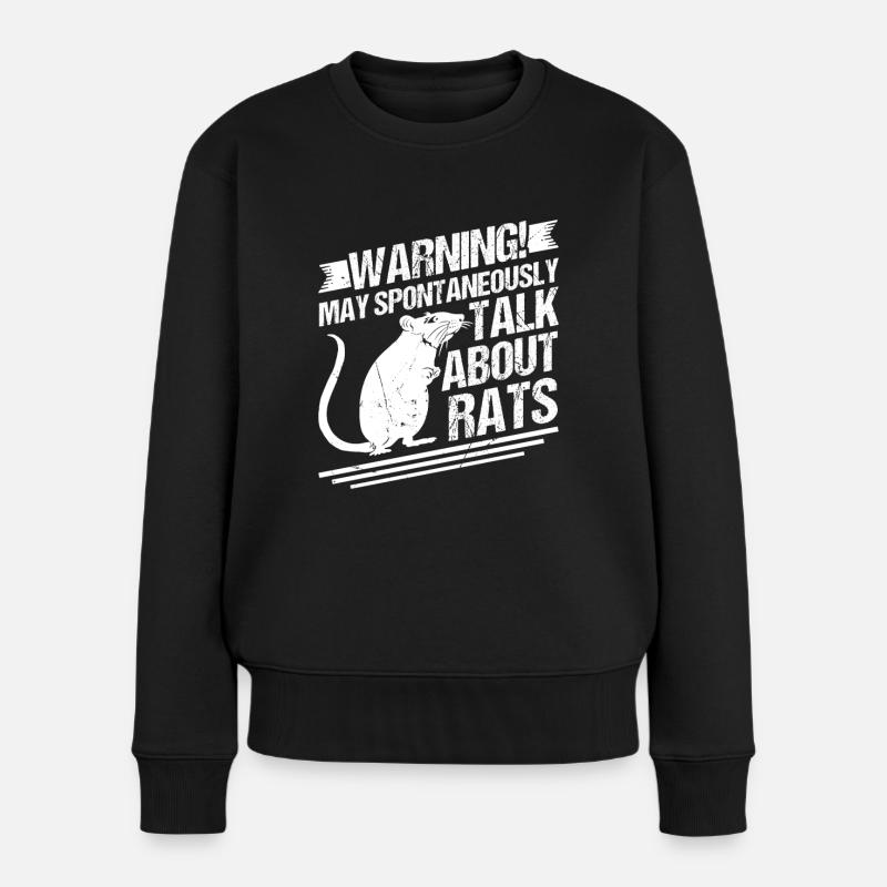 Avertissement Rat Rat Propriétaire Maison Trat - Pull Premium bio Femme - noir