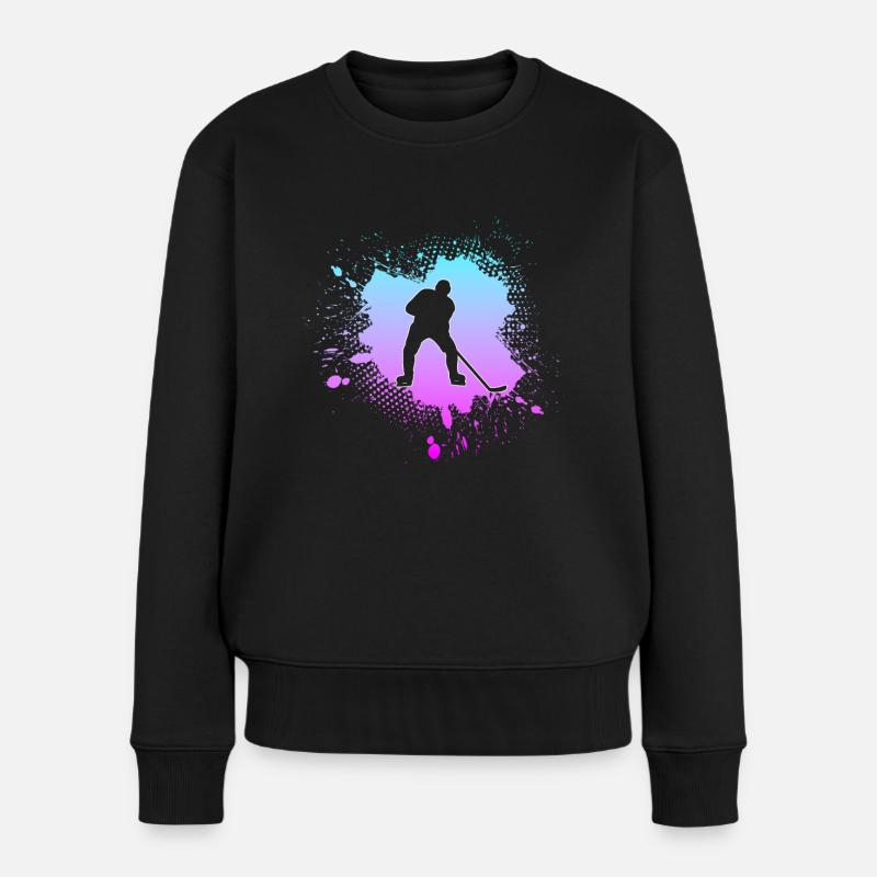 Eishockey - Frauen Premium Bio Pullover - Schwarz