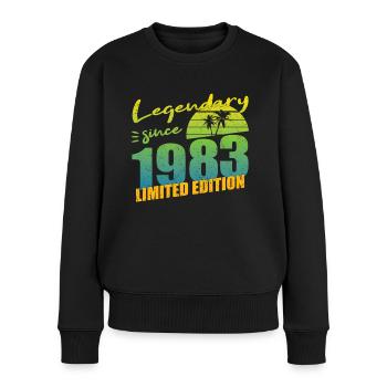 40e anniversaire né en 1983 Légendaire depuis 1983 - Pull Premium bio Femme - noir - Devant - Julia (174cm)