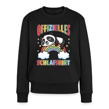 Offizielles Schlafshirt Schlafen Panda - Frauen Premium Bio Pullover - Schwarz - Vorne - Julia (174cm)
