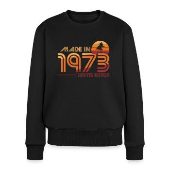 50e anniversaire Made in 1973 Edition Limitée - Pull Premium bio Femme - noir - Devant - Julia (174cm)