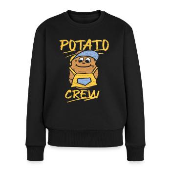 Gemüse Kartoffel - Frauen Premium Bio Pullover - Schwarz - Vorne - Julia (174cm)