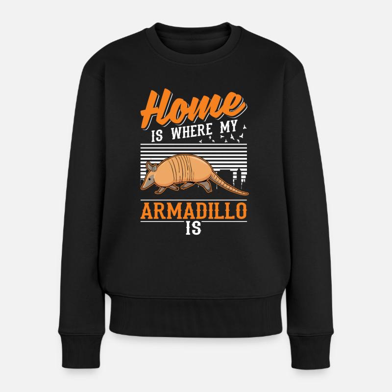 Armadillo Zuhause Gürteltier - Frauen Premium Bio Pullover - Schwarz