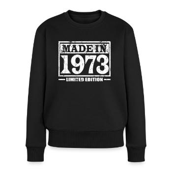 50e anniversaire Made in 1973 Edition Limitée - Pull Premium bio Femme - noir - Devant - Julia (174cm)