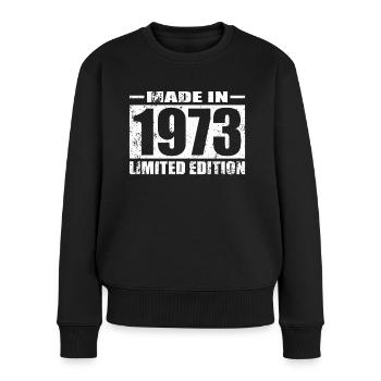 50e anniversaire Made in 1973 Edition Limitée - Pull Premium bio Femme - noir - Devant - Julia (174cm)