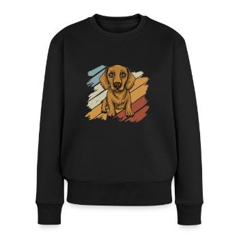 Dachshund Gift Dixie Viennese Doxie Dachshund - Women's Premium Organic Jumper - black - Front - Julia (174cm)