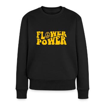 Hippie Peace Groovy Flowerpower Boho Woodstock - Pull Premium bio Femme - noir - Devant - Julia (174cm)