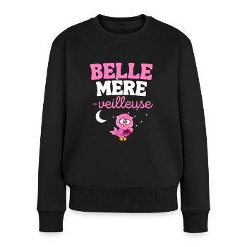Cadeau Belle Mère insomniaque Noel Anniversaire - Pull Premium bio Femme - noir - Devant - Julia (174cm)