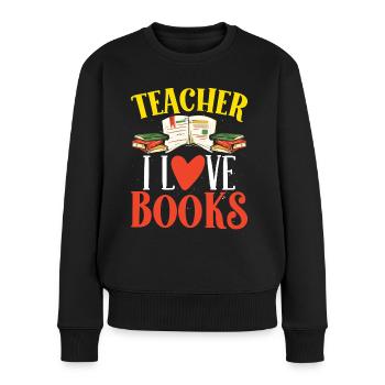 Enseignant Enseignant Love Books School Classe d’élève - Pull Premium bio Femme - noir - Devant - Julia (174cm)