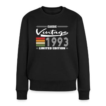 30. Geburtstag Classic 1993 Vintage 1993 - Frauen Premium Bio Pullover - Schwarz - Vorne - Julia (174cm)