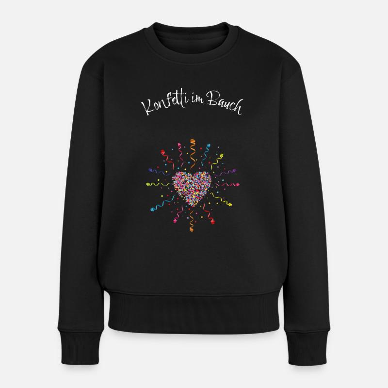 Karneval Konfetti Schwanger Mutter Babybauch Mama - Frauen Premium Bio Pullover - Schwarz