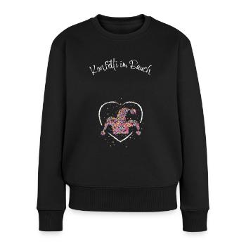 Karneval Konfetti Babybauch Babyparty Schwangere - Frauen Premium Bio Pullover - Schwarz - Vorne - Julia (174cm)