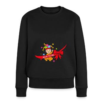 Karneval Fasnacht Babybauch werdende Mama Mutter - Frauen Premium Bio Pullover - Schwarz - Vorne - Julia (174cm)
