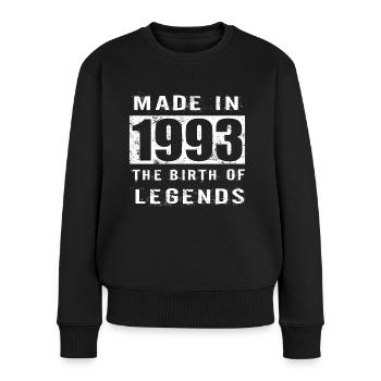 30e anniversaire Né en 1993 Fabriqué en 1993 - Pull Premium bio Femme - noir - Devant - Julia (174cm)