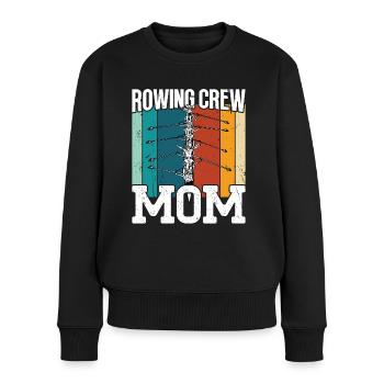 Rudern Rowing Crew Mom Ruderer Rudersport Kajak - Frauen Premium Bio Pullover - Schwarz - Vorne - Julia (174cm)