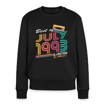 30. Geburtstag Jahrgang Juli 1993 Best of 1993 - Frauen Premium Bio Pullover - Schwarz - Vorne - Julia (174cm)