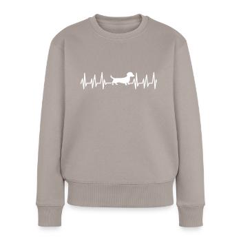Dachshund Gift Dixie Viennese Doxie Dachshund - Women's Premium Organic Jumper - taupe - Front - Julia (174cm)