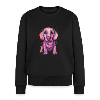 Dachshund Gift Dixie Viennese Doxie Dachshund - Women's Premium Organic Jumper - black - Front - Julia (174cm)