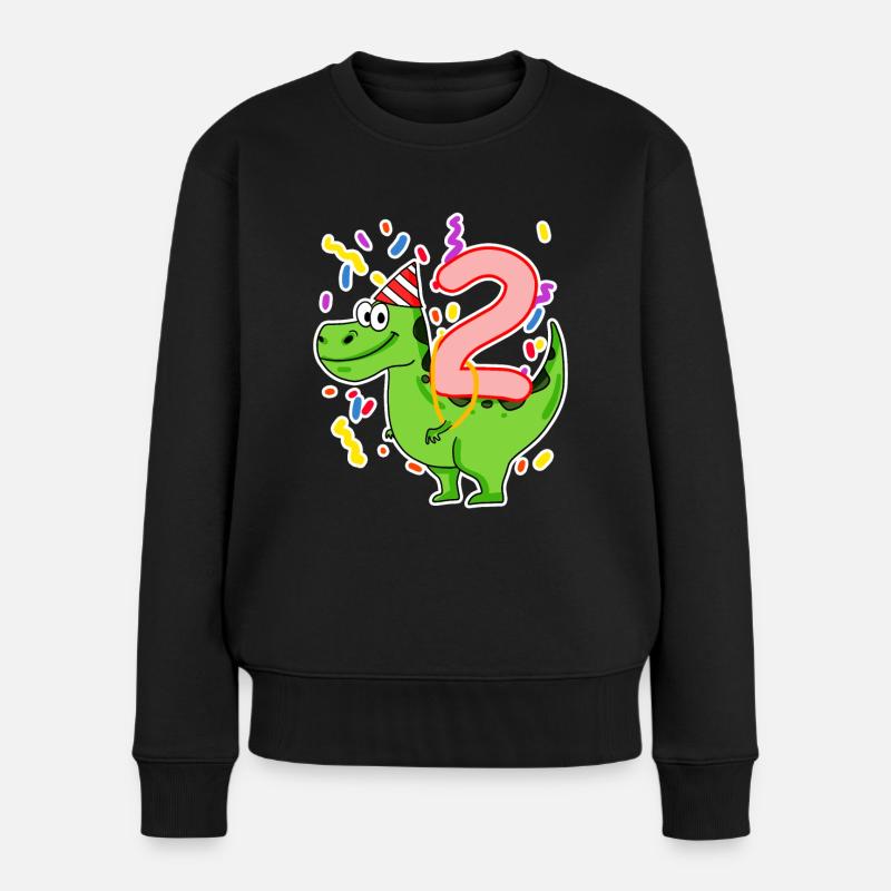 2 Jahre alt - 2 Geburtstag mit Tier Motiv - Frauen Premium Bio Pullover - Schwarz