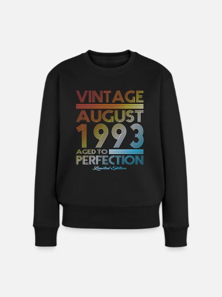 30. Geburtstag Jahrgang 1993 August 1993 - Frauen Premium Bio Pullover - Schwarz