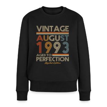 30. Geburtstag Jahrgang 1993 August 1993 - Frauen Premium Bio Pullover - Schwarz - Vorne - Julia (174cm)