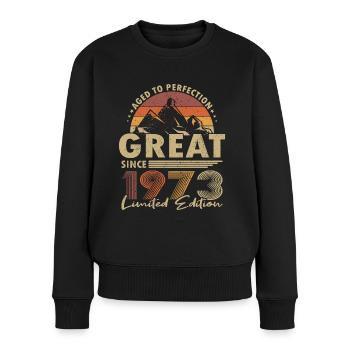 50th birthday Born 1973 Great Since 1973 - Women's Premium Organic Jumper - black - Front - Julia (174cm)