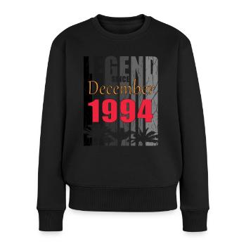 Vintage Geschenkidee geboren Dezember 1994 - Frauen Premium Bio Pullover - Schwarz - Vorne - Julia (174cm)