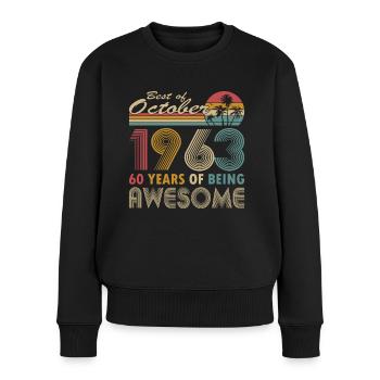 60. Geburtstag Jahrgang 1963 Best of 1963 - Frauen Premium Bio Pullover - Schwarz - Vorne - Julia (174cm)