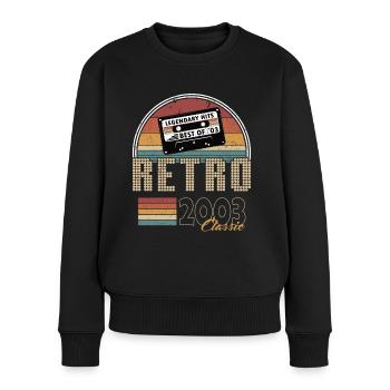 20. Geburtstag Jahrgang 2003 Best of 2003 - Frauen Premium Bio Pullover - Schwarz - Vorne - Julia (174cm)