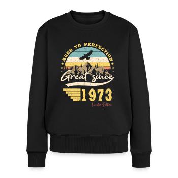 50th birthday Born 1973 Great Since 1973 - Women's Premium Organic Jumper - black - Front - Julia (174cm)