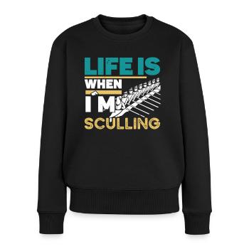 Rowing Life Is When in Sculling Rowing Rowing - Women's Premium Organic Jumper - black - Front - Julia (174cm)